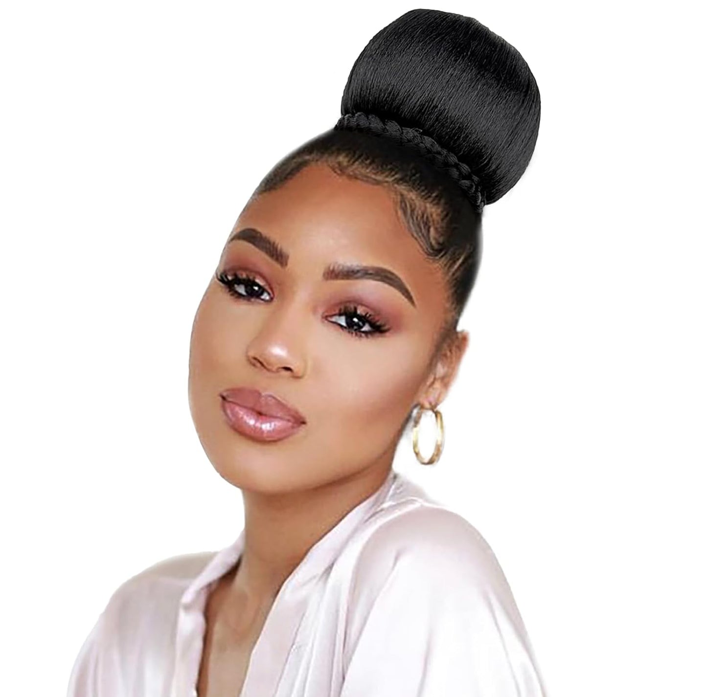 Twist Braided Hair Bun for Bride M Size Updo Chignon Hair Piece for Black Women