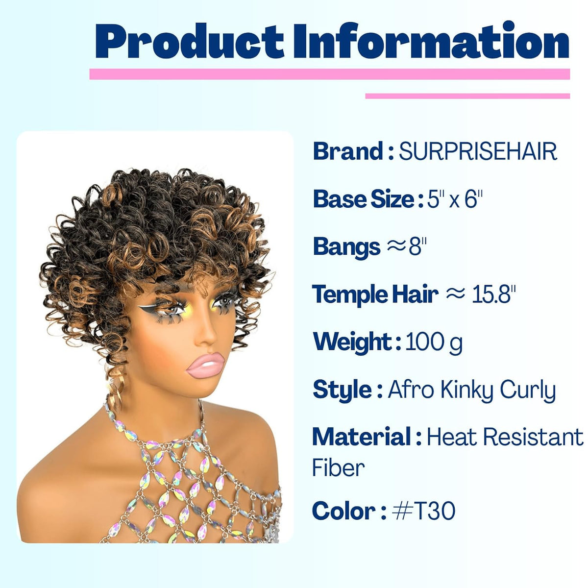 Short Loose Wave Hair Topper with Bangs for Black Women Topper Wig 360°3D Cover