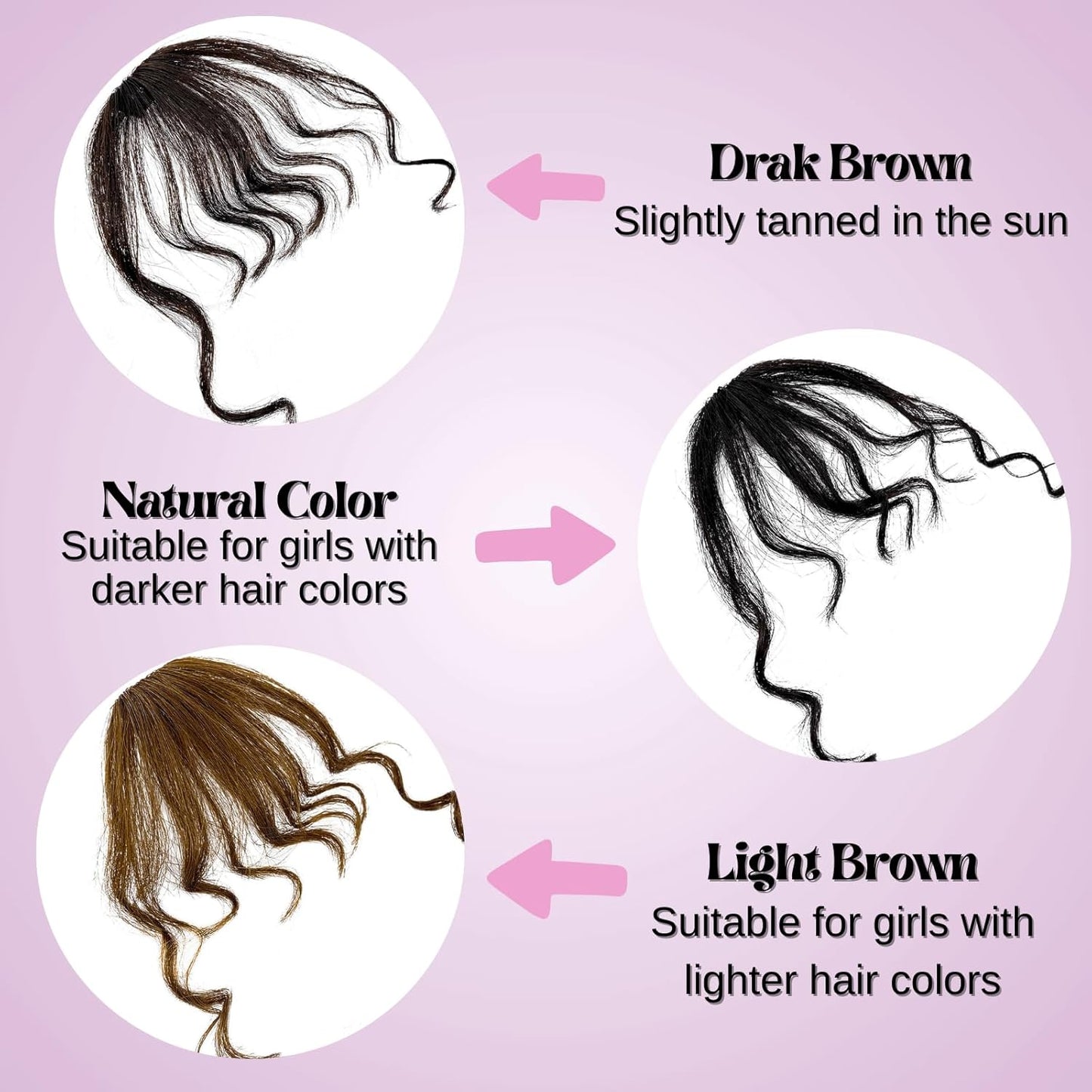 Human Hair Curly Bangs Hair Clip Kinky-Curly Ins Bangs French Bang for Women