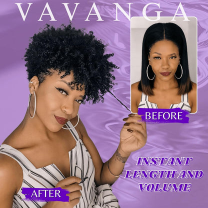 Short Afro Kinky Curly Hair Topper for Black Women  with Thinning Hair
