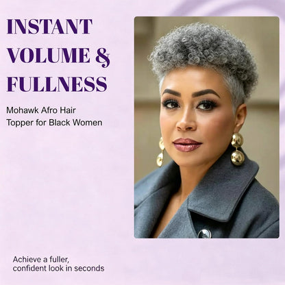 Short Afro Hair Topper Synthetic Hair Mohawk Ponytail for Black Women