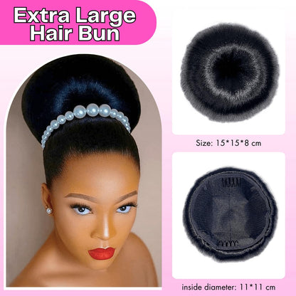 Extra Large Hair Bun Updo Bun Braided Chignon Hair Piece for Black Women