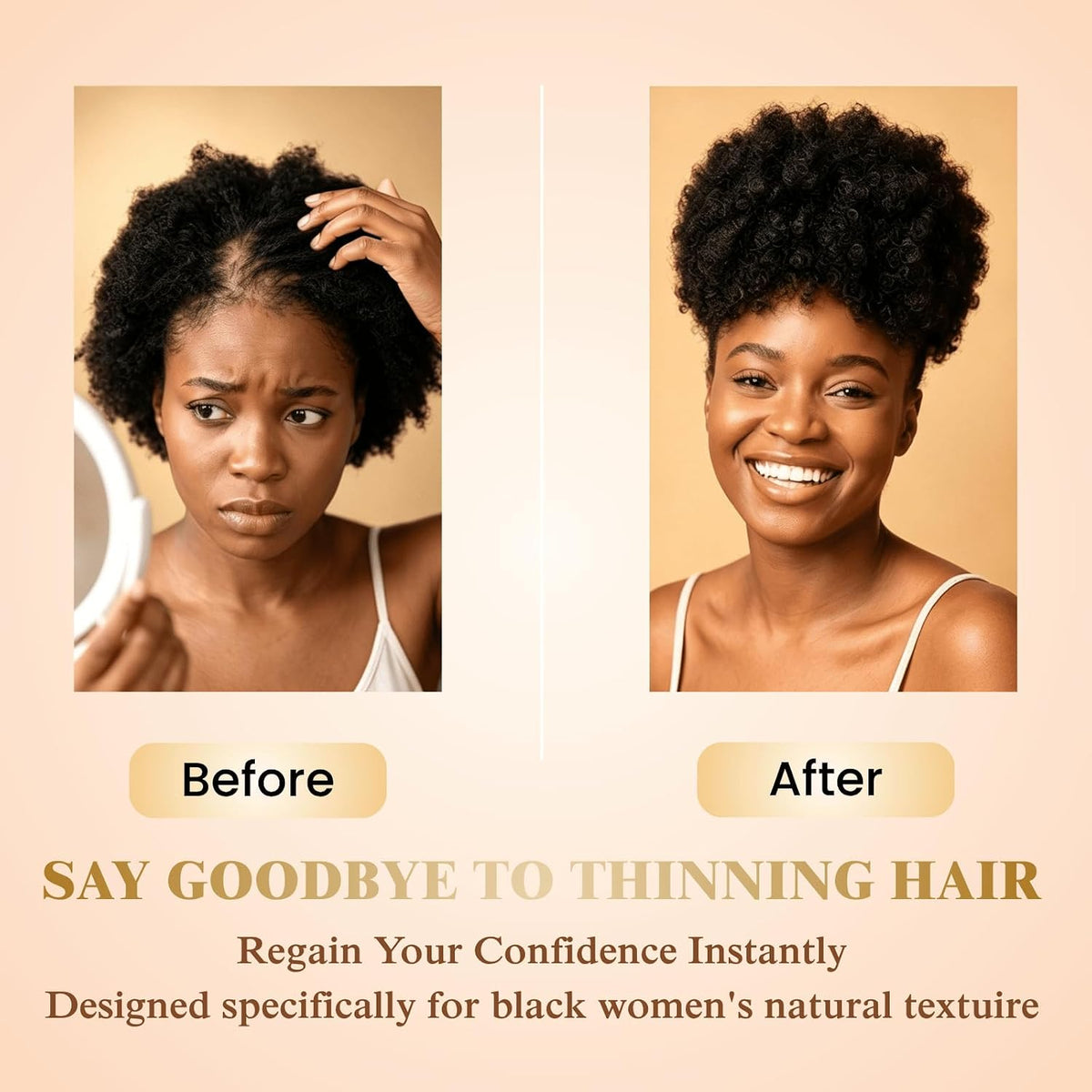 Short Afro Hair Topper Synthetic Hair Mohawk Ponytail for Black Women
