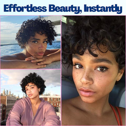 Short Loose Wave Hair Topper with Bangs for Black Women Topper Wig 360°3D Cover