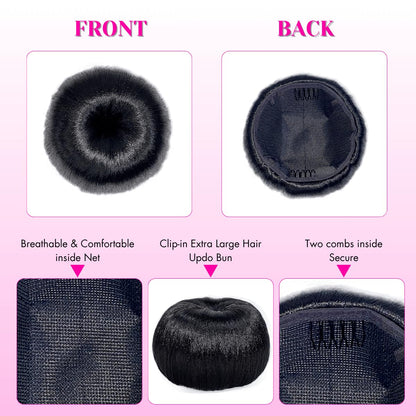 Extra Large Hair Bun Updo Bun Braided Chignon Hair Piece for Black Women