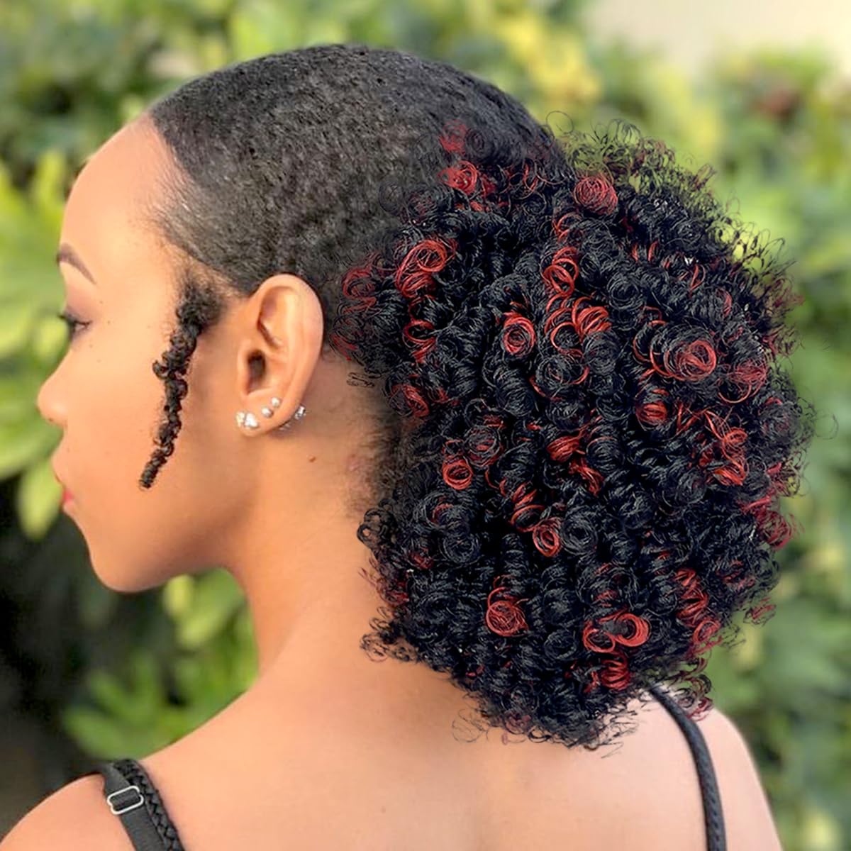 short Afro Kinky Curl Ponytail Afro Puff Bun Ponytail Claw Clip for Black Women