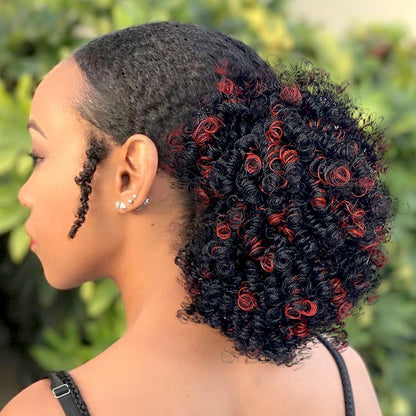 short Afro Kinky Curl Ponytail Afro Puff Bun Ponytail Claw Clip for Black Women