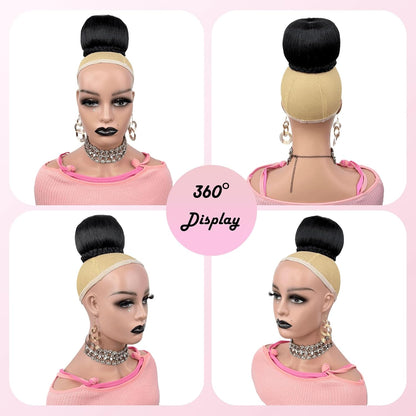 Twist Braided Hair Bun for Bride M Size Updo Chignon Hair Piece for Black Women
