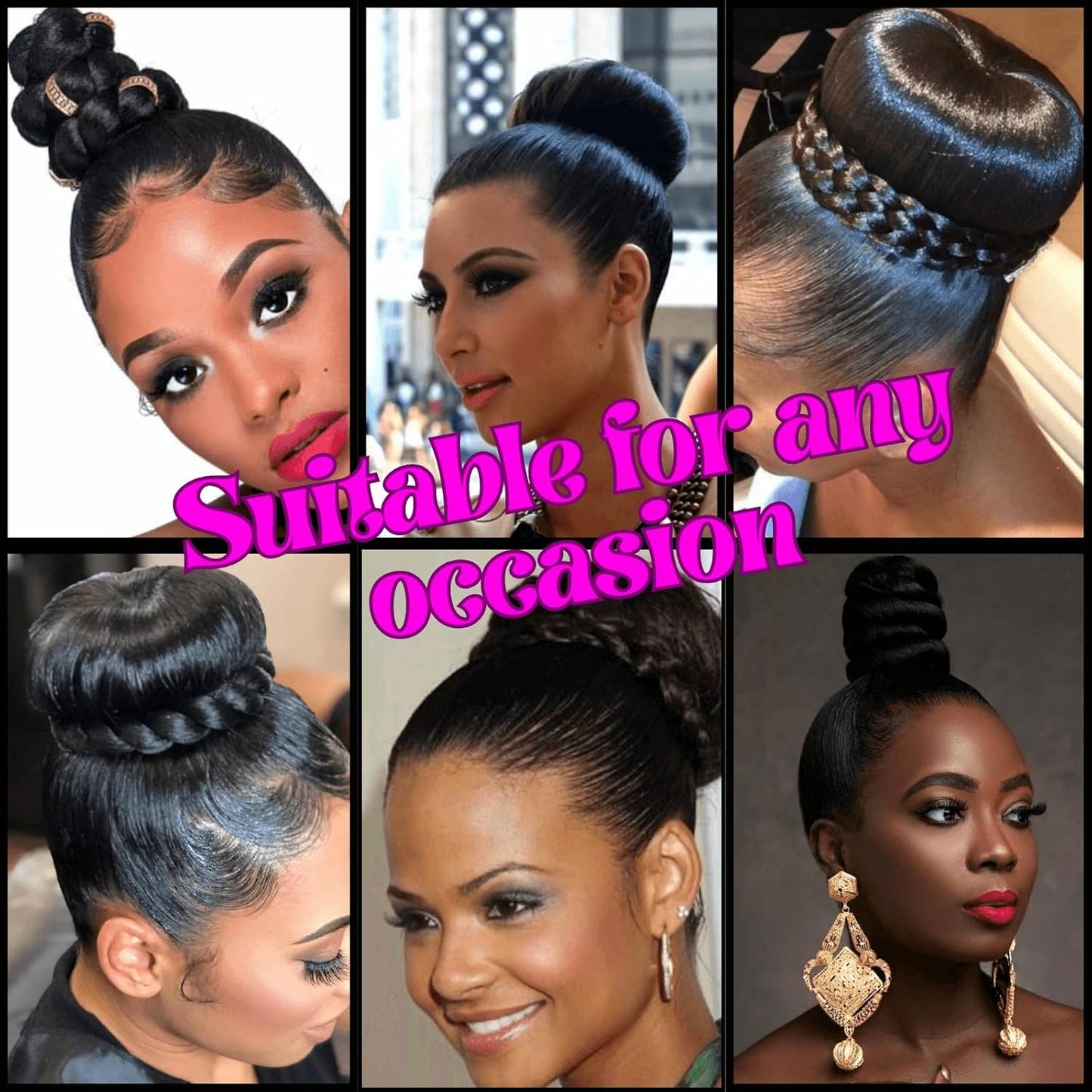 Twist Braided Hair Bun for Bride M Size Updo Chignon Hair Piece for Black Women