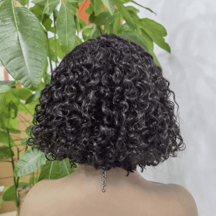 Curly Bob 360 Lace Wig Human Hair Side Part Short Wig For Black Women-b