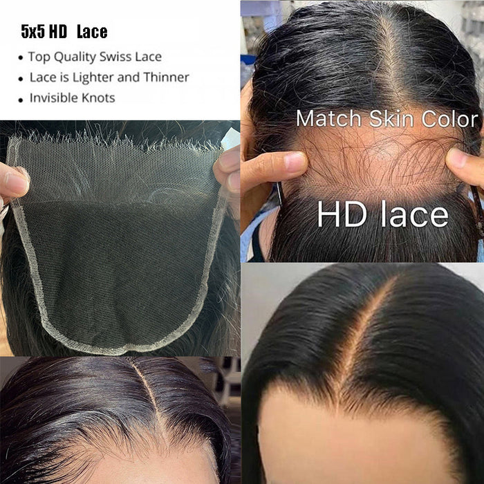 Surprisehair HD Lace Closure 5x5 Body Wave Invisibe Lace Closure Human Hair