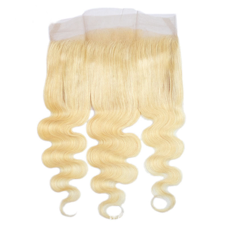 Blonde 360 Lace Frontal Body Wave Virgin Human Hair Transparent Lace Frontal