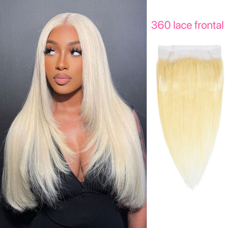 Blonde 360 Lace Frontal Straight Virgin Human Hair Transparent Lace Frontal