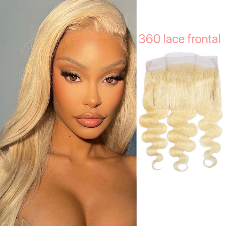 Blonde 360 Lace Frontal Body Wave Virgin Human Hair Transparent Lace Frontal