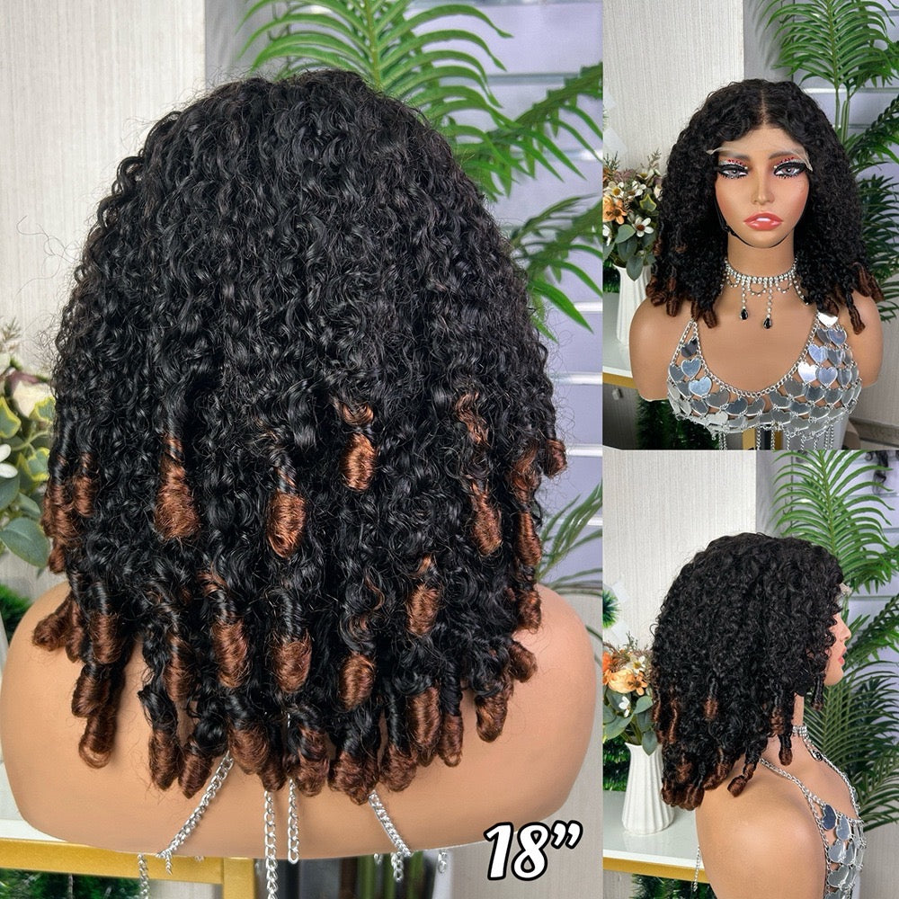 Pixie Curl Afro Glueless Lace Wig 5x5 Human Hair 210%Density for African American