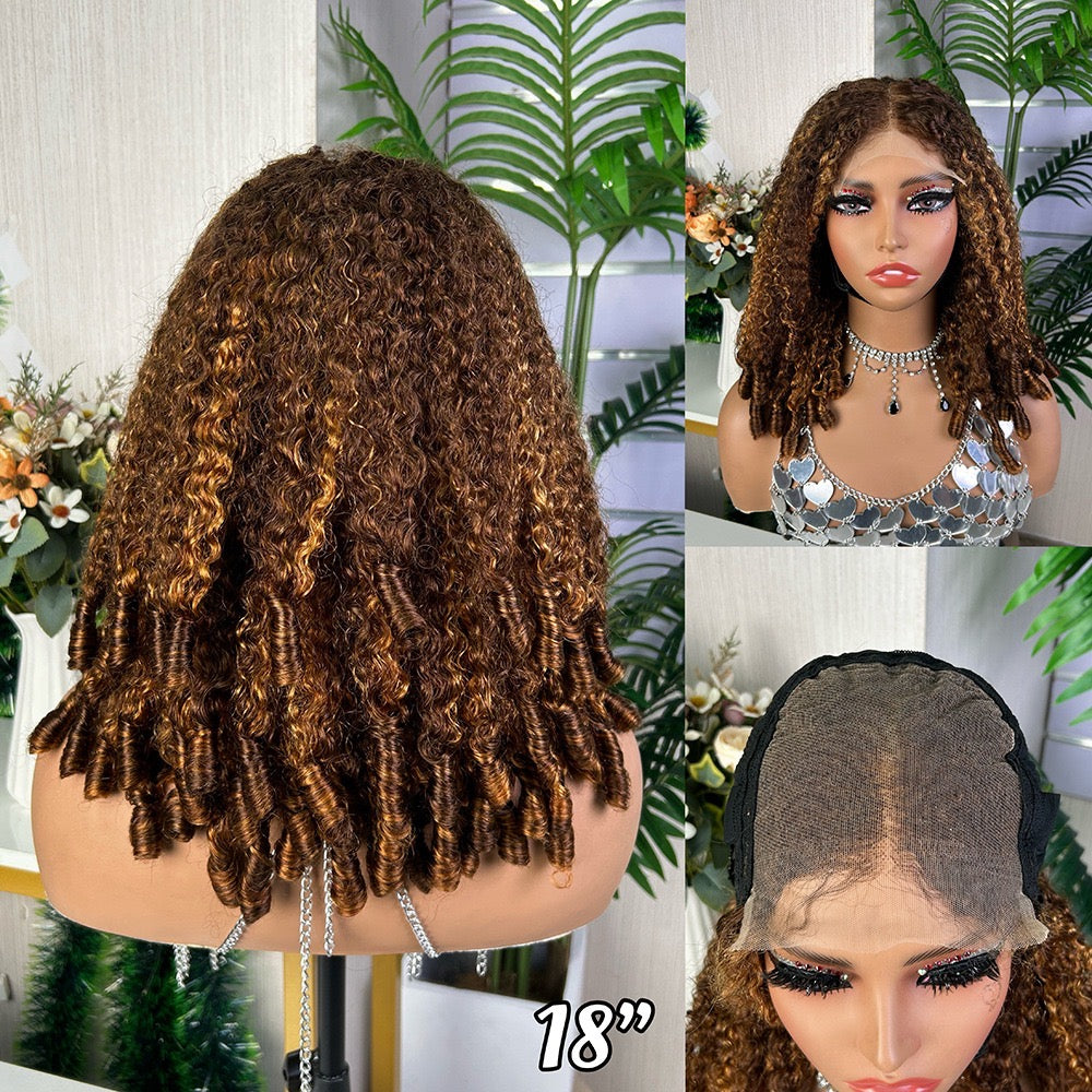 Pixie Curl Afro Glueless Lace Wig 5x5 Human Hair 210%Density for African American