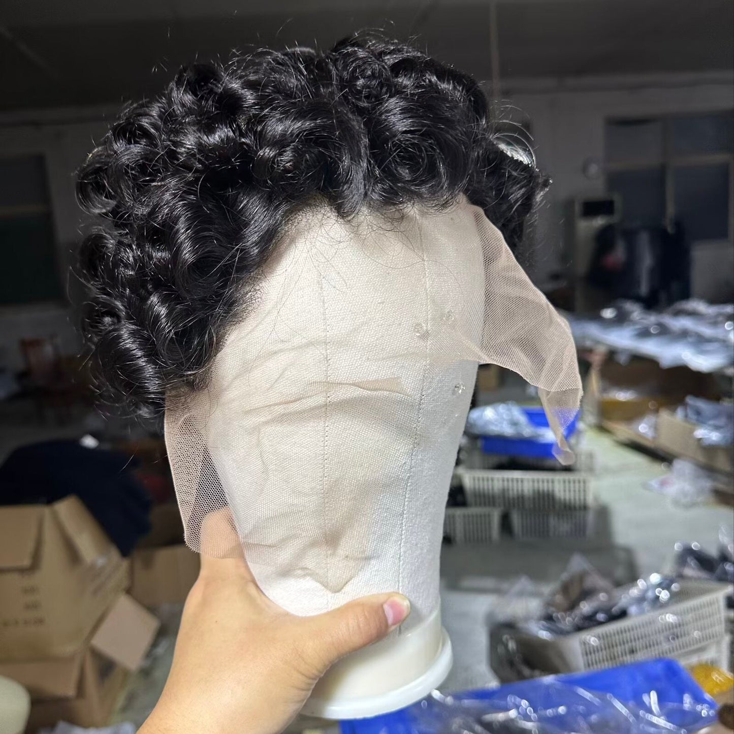 Pixie Cut Finger Waves wig lace frontal for Black Women