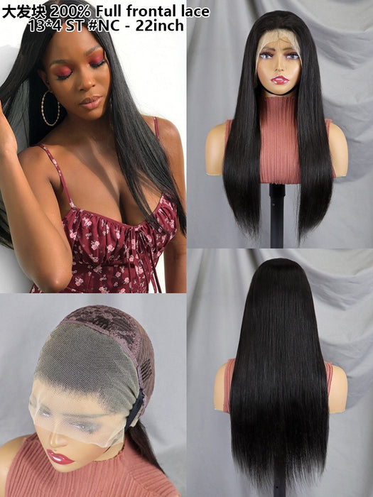 Ombre Color Straight Human Hair Lace Frontal Wig 22inch 200% Density for Black Women