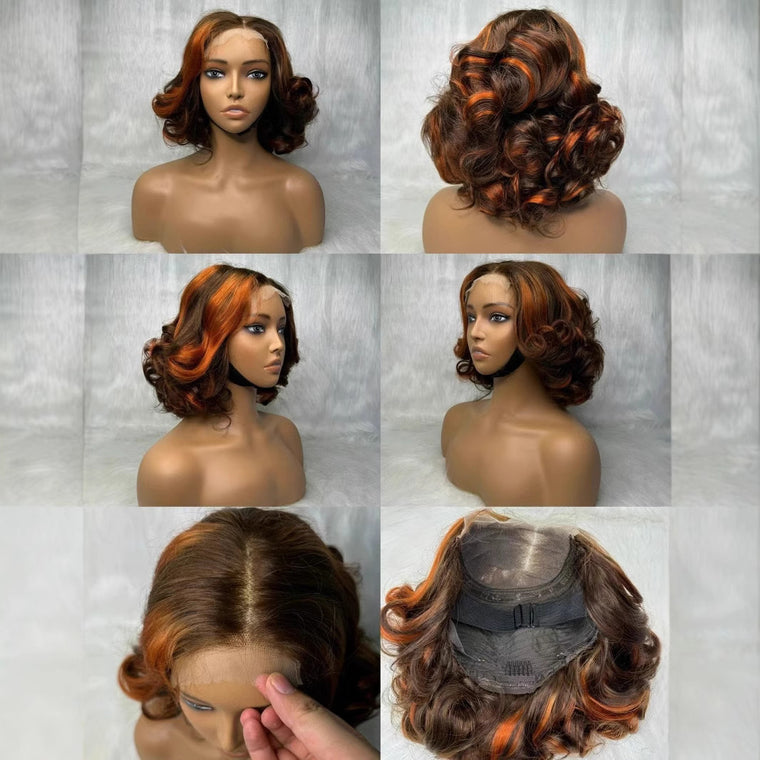 Short Double Draw Loose Wave Wig 5x5 Lace Wig 300% Density for Black Women