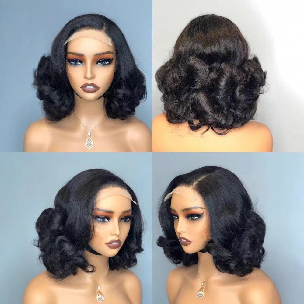 Short Double Draw Loose Wave Wig 5x5 Lace Wig 300% Density for Black Women