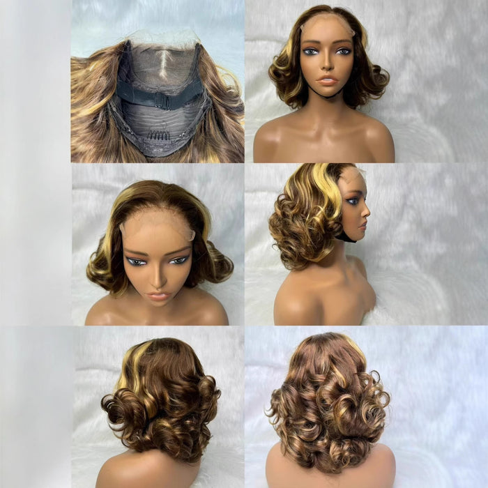 Short Double Draw Loose Wave Wig 5x5 Lace Wig 300% Density for Black Women