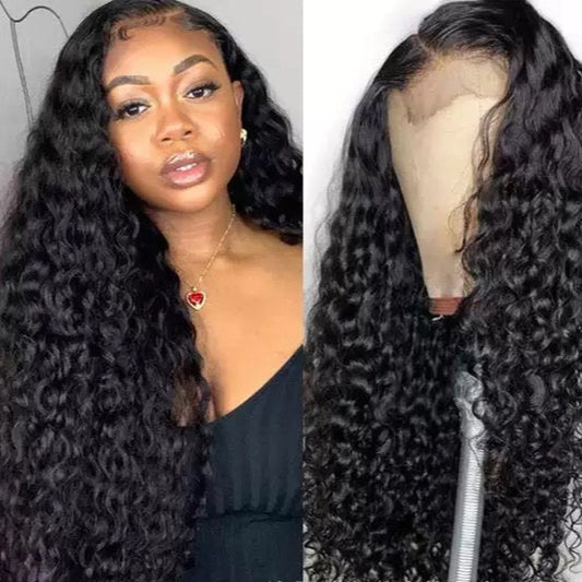 5x5 Lace Closure Wig Water Wave Human Hair 150% Density for Black Women