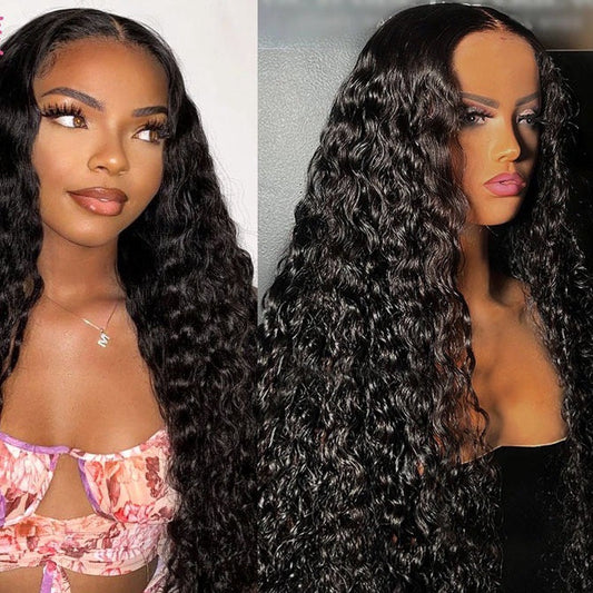 4x4 Lace Closure Wig Water Wave Human Hair 150% Density for Black Women