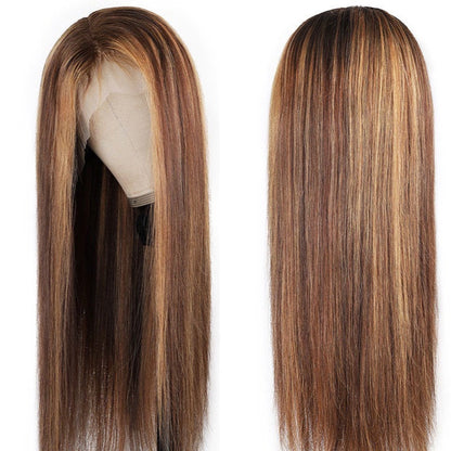 Highlight 4x4 Lace Closure Wig Straight Human Hair for Black Women