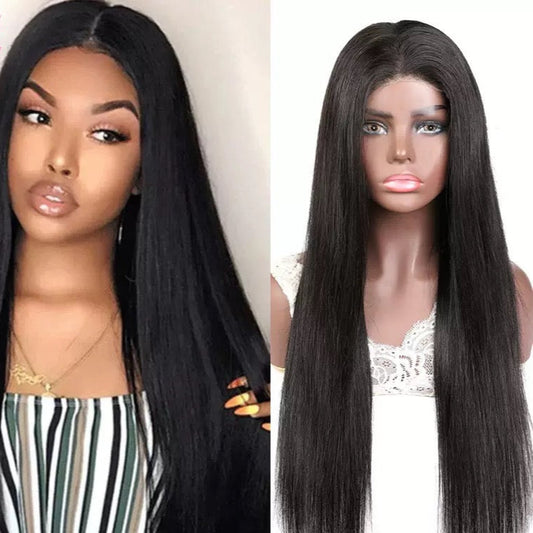 Glueless 4x4 Lace Closure Wig Straight Human Hair 150% Density for Black Women