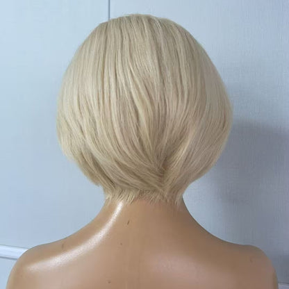 Short Blonde Pixie Cut Bob Wig Lace Frontal 13x4 Brazilian Hair for Black Women