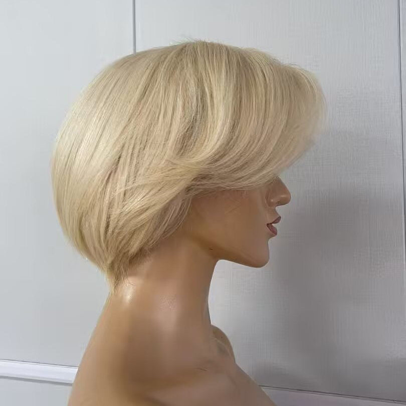 Short Blonde Pixie Cut Bob Wig Lace Frontal 13x4 Brazilian Hair for Black Women