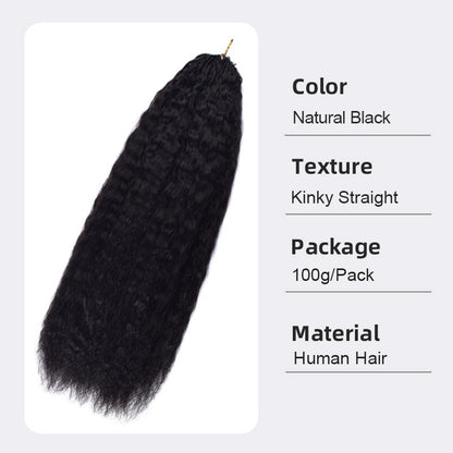 Human crochet hair extension Pre-Separated Crochet Hair Reusable Micro Twists