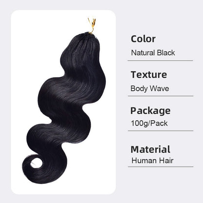 Human crochet hair extension Pre-Separated Crochet Hair Reusable Micro Twists