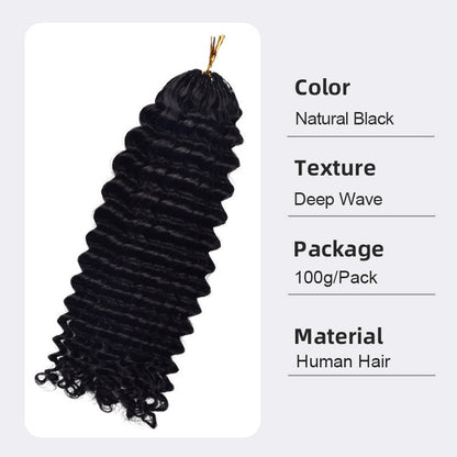 Human crochet hair extension Pre-Separated Crochet Hair Reusable Micro Twists