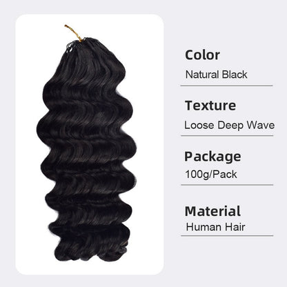 Human crochet hair extension Pre-Separated Crochet Hair Reusable Micro Twists
