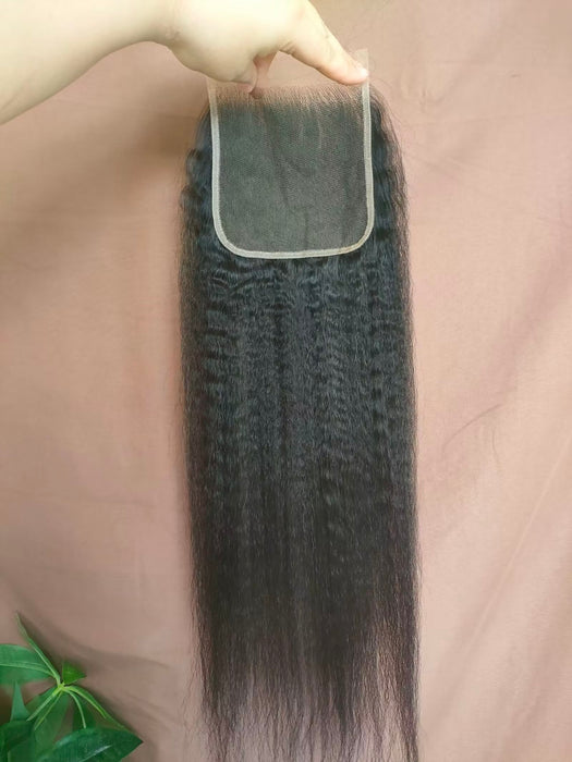 HD Lace Closure Kinky Straight 4x4 Human Hair for Black Women