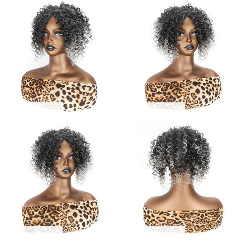 Afro Kinky Curly Hair Topper for Men and Women – Ultra-Natural Soft Clip-In Synthetic Curly Bangs & Wiglets-#T2-0906