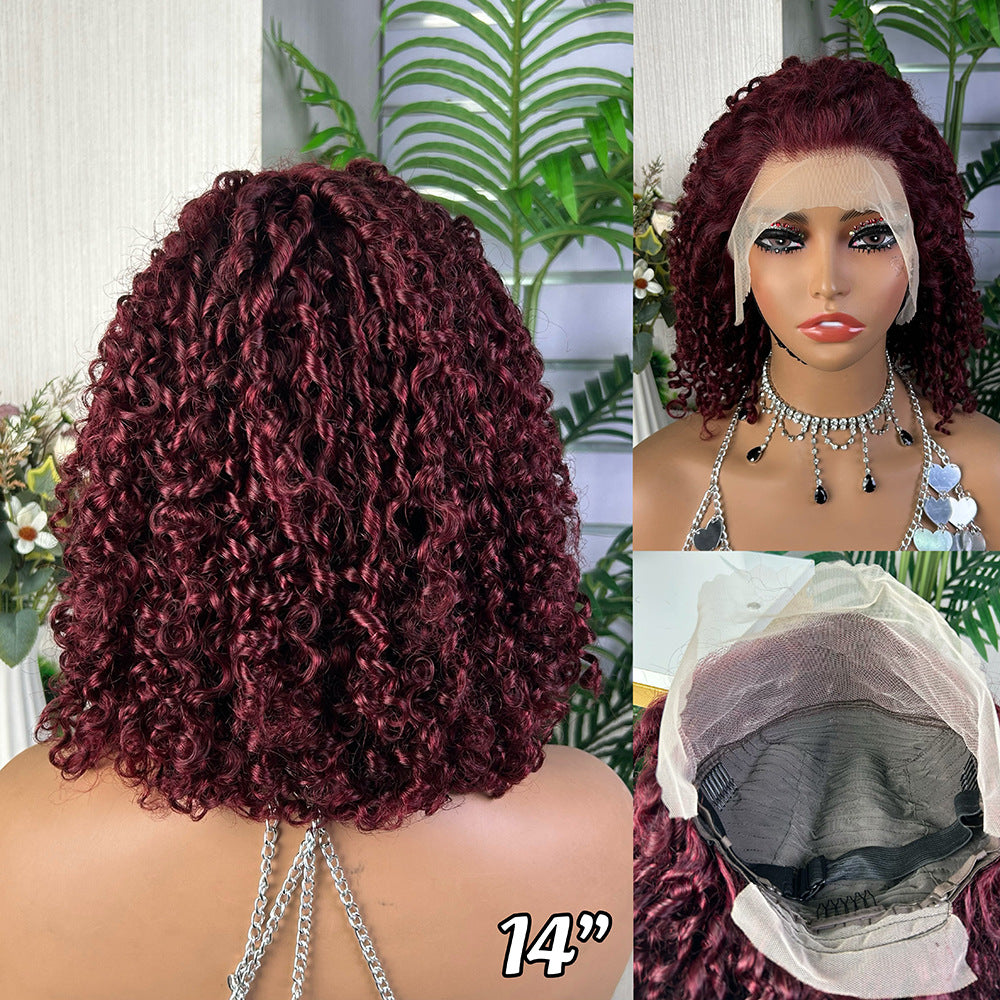 Short pissy Curly Bob Wig Human Hair 13x4 Lace Double Draw for Black Women