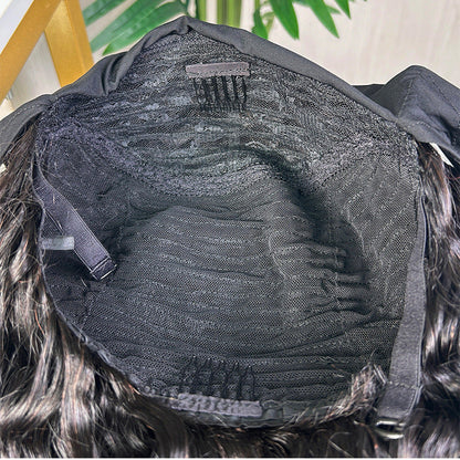 Headband Wig Human Hair Deep Wave Glueless 150% Density for Black Women