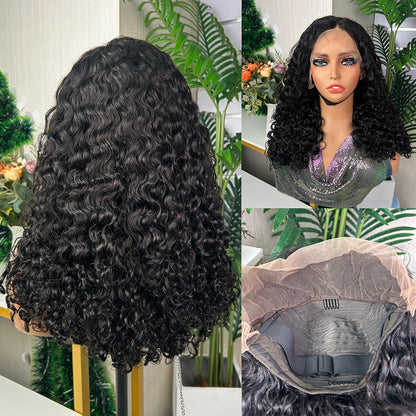 13X4 SDD Water Wave Curly Human Hair Glueless Wig 300% Density for Black Women