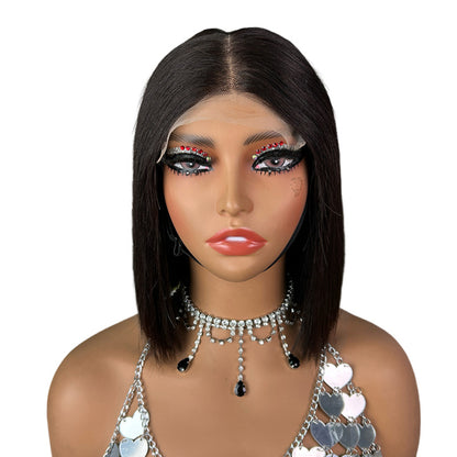 5x5 Glueless Bob Wig Bone Straight Natural Black Human Hair for Black Women