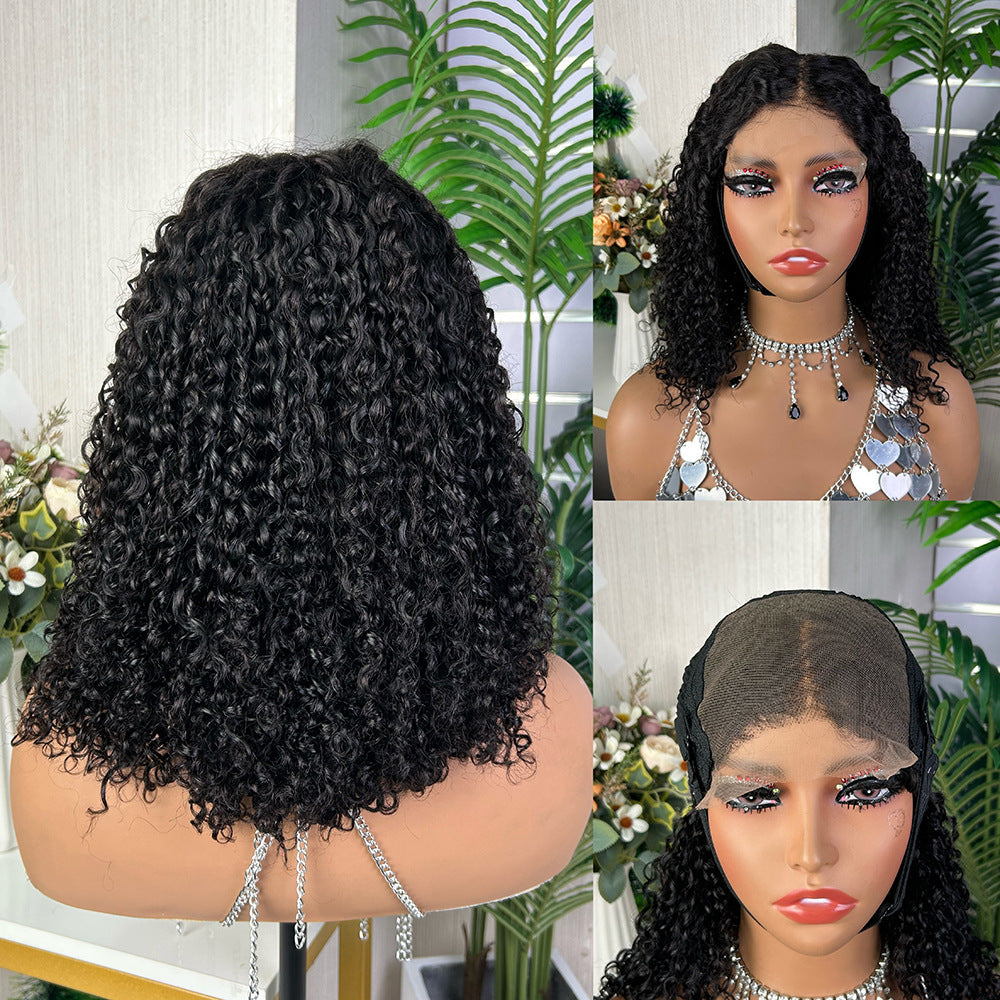 5x5 Glueless Human Hair Wig Pixie Curl Middle Part for Black Women