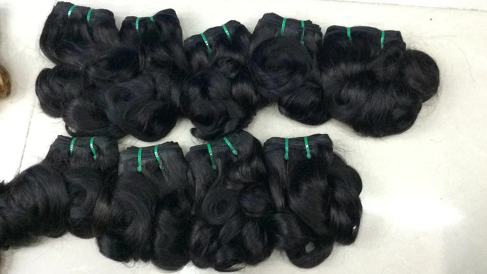 Black 14A Super Double Draw Bouncy Curl Virgin Human Hair Bundle for Black Women