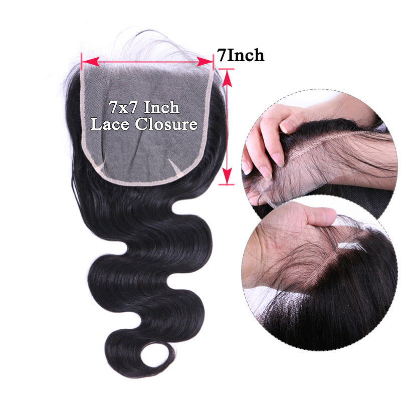 Surprisehair HD 7x7 Lace Closure Body Wave Transparent HD Closure Human Hair