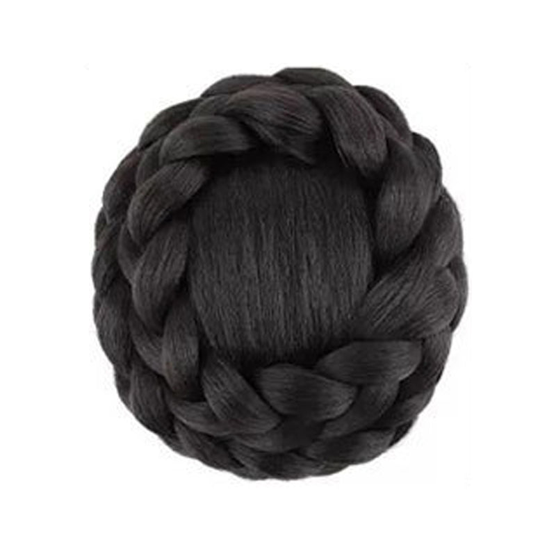 VAVANGA Braided Hair Bun Clip in Synthetic Twisted Braiding Bun Hairpiece for Black Women