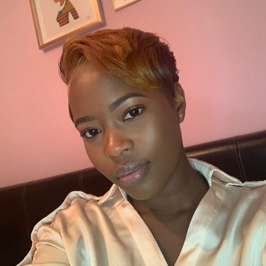 Light Brown Pixie Cut Human Hair Straight Wig Lace frontal for African American