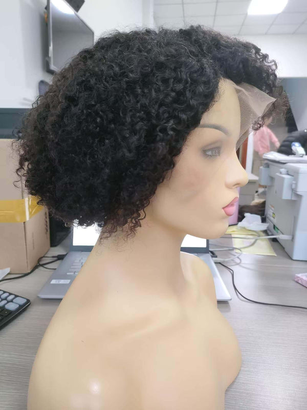 black afro kinky pixie cut lace wig