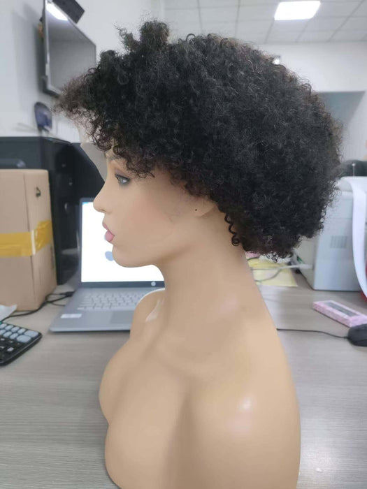 black afro kinky pixie cut wig human hair