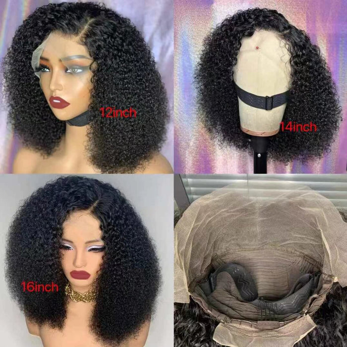 Side Part Afro Kinky Curl Lace Wig 13x4 Brazilian Hair Lace Wig for Black Women