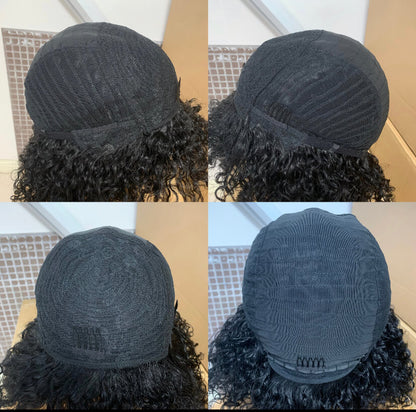 Highlight Afro Human Hair Wig Short Kinky Curly Wig For African American